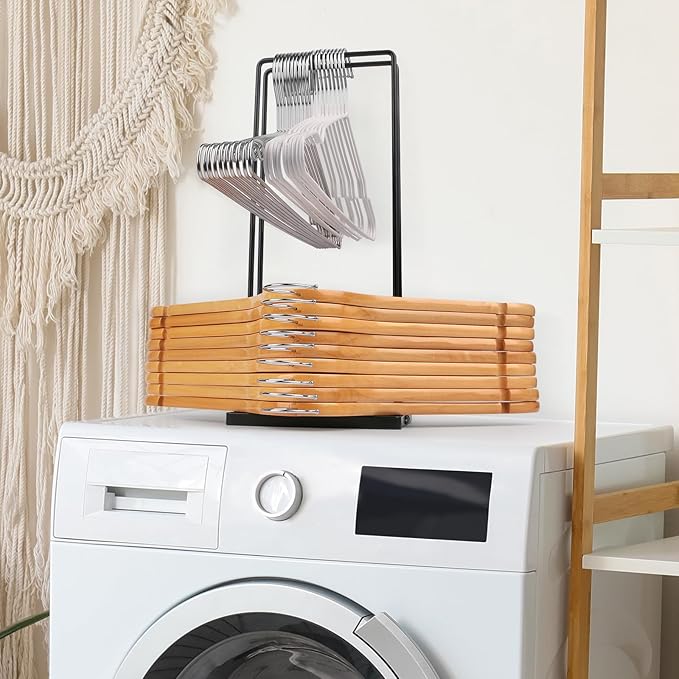 Hanger Organizer 4Pack Clothes Hanger Holder Organizer for Closet Laundry Room Coat Hanger Stacker for Wire Hangers Rack Stand Caddy for Adult Kids Velvet Pants Hangers Storage