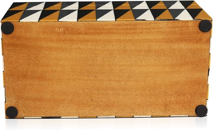 Handicrafts Home Large Decorative Storage Box with Lid – Black and White Keepsake Storage Box, Decorative Jewelry & Memory Box for Coffee Table, Shelf & Bedroom Decor – Puzzle Guild 10 x 5 x 5