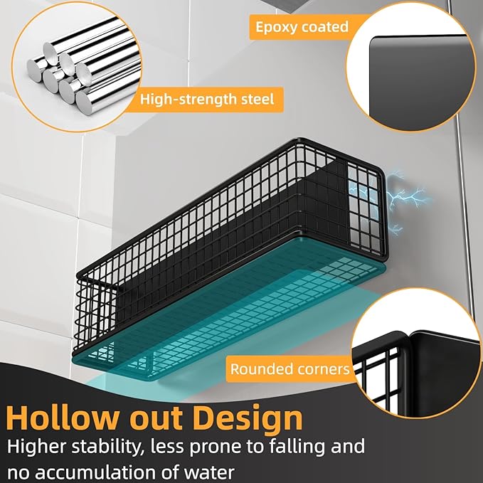 Magnetic Organizer For Refrigerator,With Spice Rack,Hooks Paper Towel Holder Utensils Racks, For Traeger Grills Of Washing Machine Side (Black, 4-Pack)
