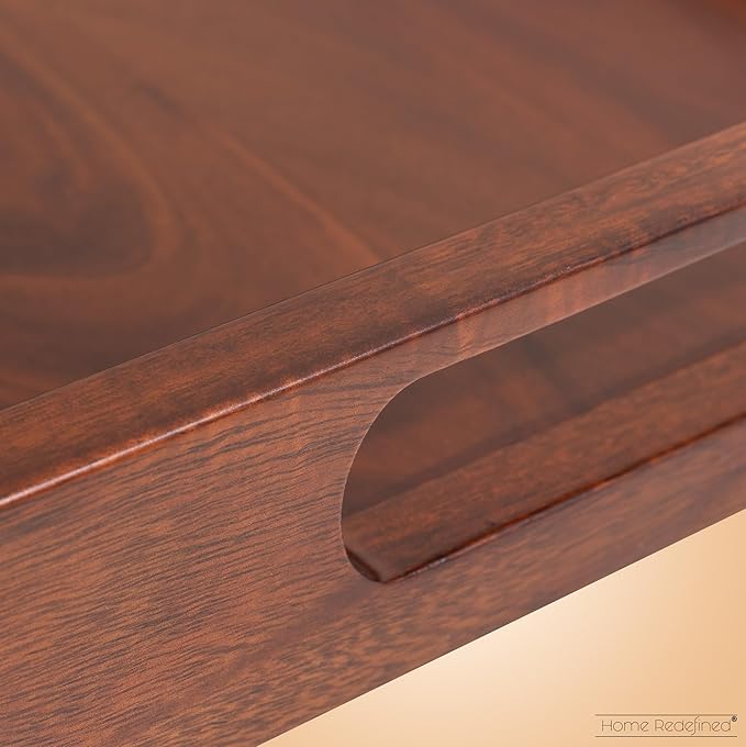 Acacia Wood Serving Tray with Handles, 17.5x12 â Decorative Serving Trays Platter for Breakfast in Bed, Lunch, Dinner, Appetizers, Patio, Ottoman, Coffee Table, BBQ, Party âGreat for Lap & Couch