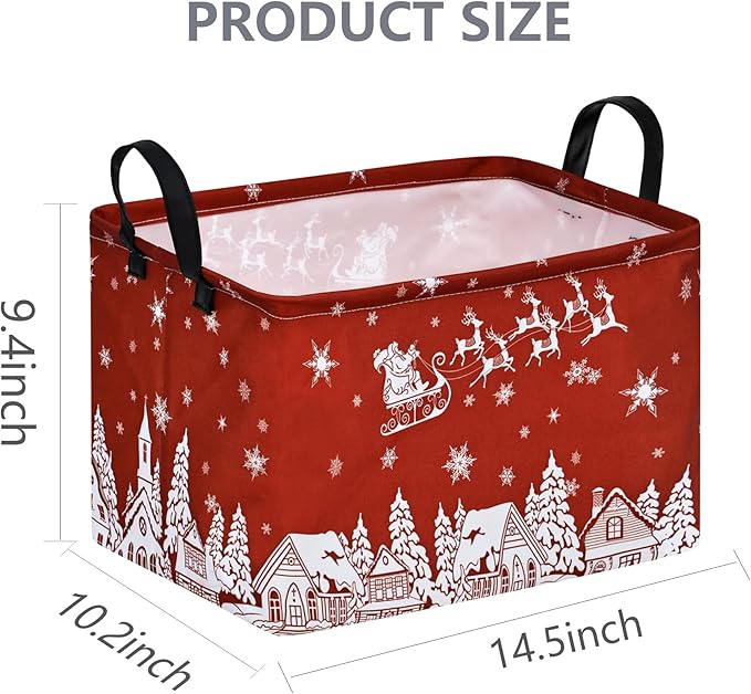Christmas Basket Box Hamper Storage Basket Collapsible Organizer Bin Gift Shelf Baskets for Home and Kitchen Storage