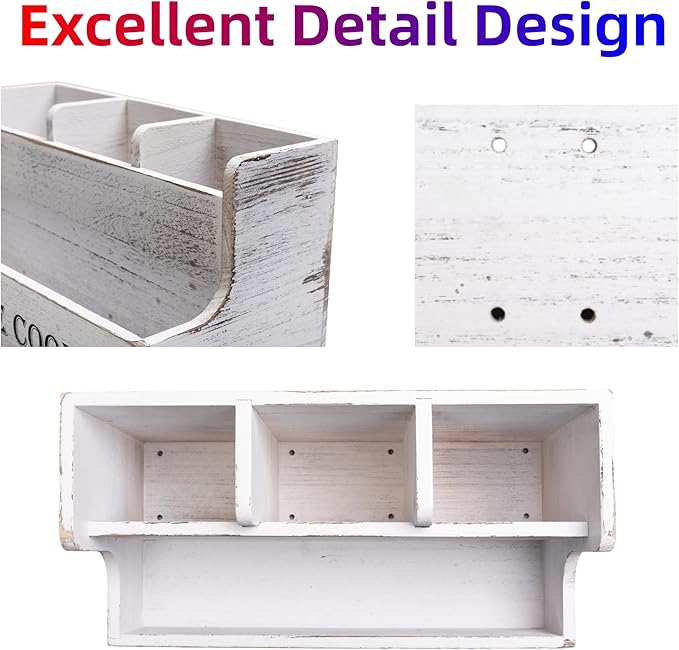 Kitchen Utensil Holder, Utensil Holder For Kitchen Counter,Extra Large Cooking Spatula Organizer,Farmhouse Wooden Big Storage Rustic Flatware Spoon Tool Organizer