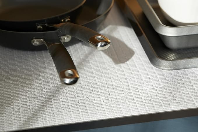 Smooth Top EasyLiner for Cabinets & Drawers - Easy to Install & Cut to Fit - Shelf Paper & Drawer Liner Non Adhesive - Non Slip Shelf Liner for Kitchen & Pantry - 12in. x 24ft. - Gray Damask