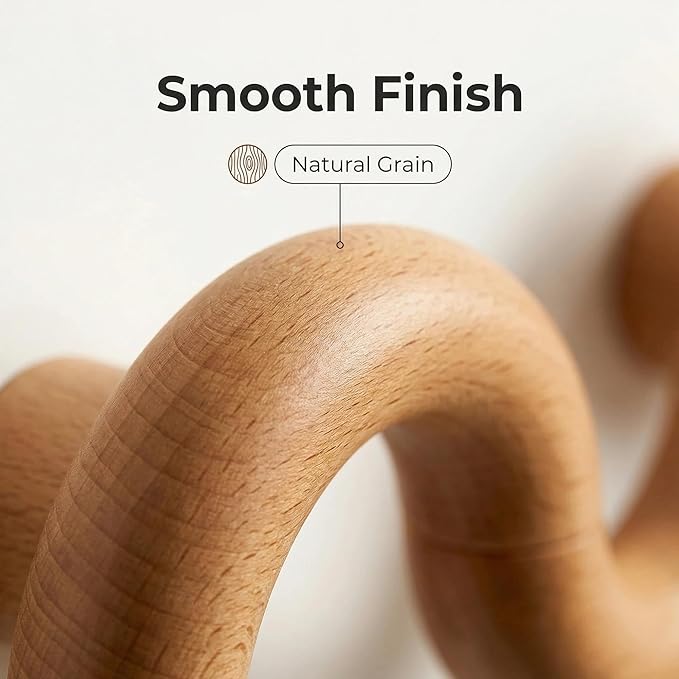 3Pack Coat Hooks Wall Mount for Hanging,Rotatable Wooden Wall Hooks Modern Hat Rack Key Holder Entryway Organizer Clothes Hanger Home Decor for Bedroom Kitchen Hallway Bathroom