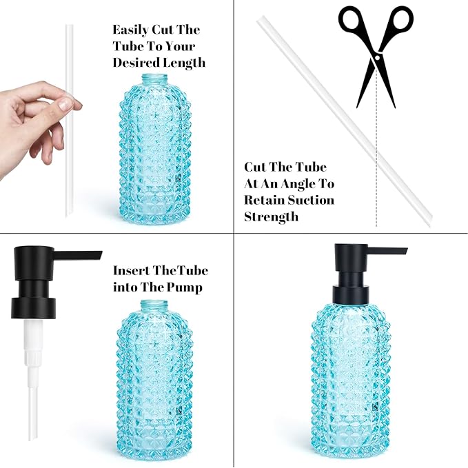 Plastic Soap Dispenser Pump Replacement Refill Dispenser for Standard 28/400 Thread Size for Lotion Dish Soap Kitchen Bathroom 2 Pack