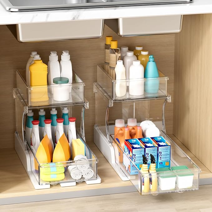 Dayacoco 2 Tier Bathroom Organizers and Storage, Bathroom Counter Organizer, Under Sink Organizer Bathroom, Bathroom Under Sink Organizer, Bathroom Vanity Organizer, New for 2026, 1 Pack