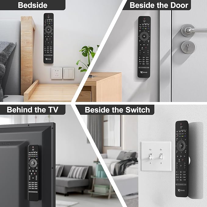 Magnetic Remote Control Holder Wall Mount, Upgrade Remote Control Organizers Storage Self-Adhesive TV Remote Control Caddy for Back of TV (White 6)