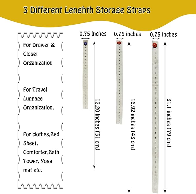 XIWUMOER,100Pcs Elastic Band with Button & Buttonholes, Stretchable, Adjustable Roll-up Clothes Storage Band, Lazy Folding Storage Strap,Clothes Organization System for Bed Sheet,Bath Tower