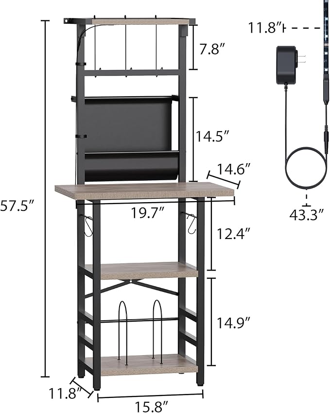 Record Player Stand with Led Light,Record Player Table with Vinyl Storage,Turntable Stand with Record Holder Vinyls Display Shelf for Music Room Studio,Greige