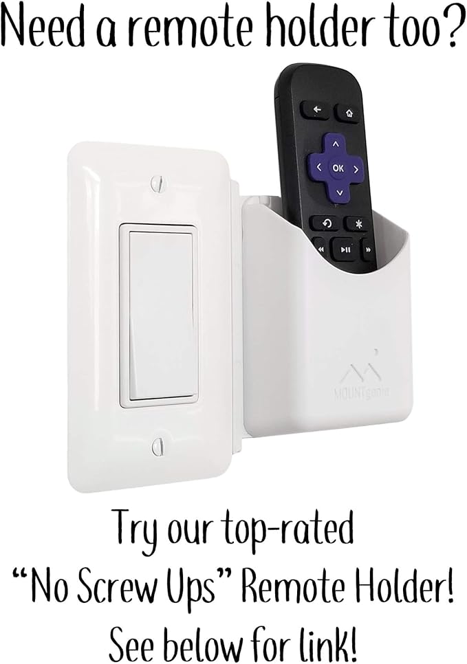 Mount Genie The No-Screwups Key Hook Organizer (White, 2-Pack): Wall Mount with No Damaging Screws or Tape. Installs in Seconds on Any Light Switch. Great for Entryway, Mudroom, Kitchen, Office