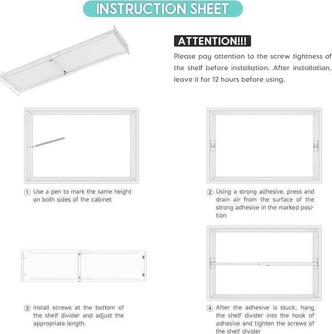 2Pack Adjustable Closet Shelves Organizer, Shelves for Closet Organization, Expandable Tension Shelf Storage Rack for Cabinet Wardrobe Cupboard Kitchen Bathroom