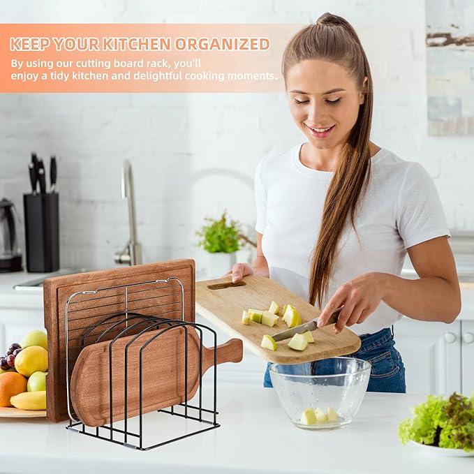 5-Slot Cutting Board Organizer, Bakeware Organizer, and Kitchen Cabinet Organizer for Baking Trays and Cookie Sheets (2pcs 5 Slots for one size)