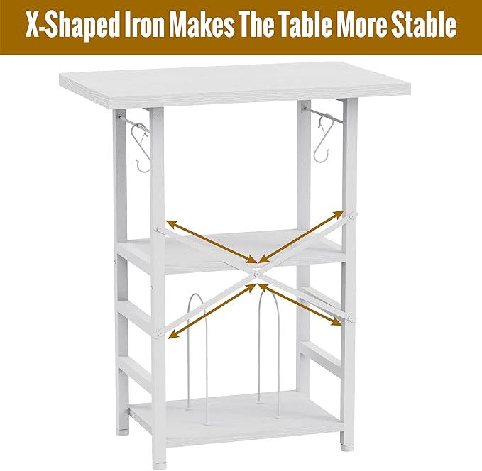 Record Player Stand with Extended Desktop,Large Record Player Table with Vinyl Storage,Turntable Stand with Record Holder Vinyls Display Shelf for Music Room Studio,White