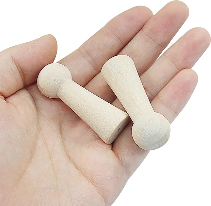10Pcs Wooden Screw Hooks, Solid Wooden Wall Hooks Screw-On Coat Hooks, DIY Wood Coat Hooks for Hanging Jacket/Towel/Mug/Clothes Crafts(Style-2,Unpainted)