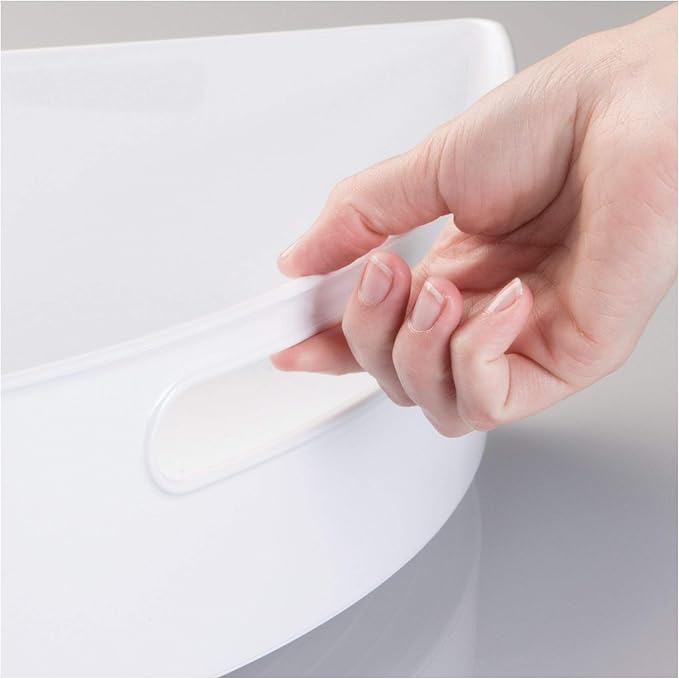 iDesign Recycled Plastic 1/4 Wedge Lazy Susan Turntable Organizer with Handle, Pantry, Bathroom, General Storage and More – 16.5" x 11" x 4", White