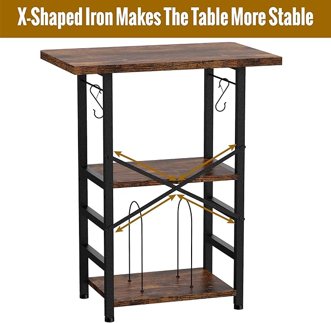 Record Player Stand with Extended Desktop,Large Record Player Table with Vinyl Storage,Tall Turntable Stand with Record Holder Vinyls Display Shelf for Music Room Studio, Rustic Brown