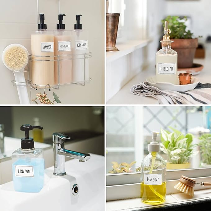 Segbeauty Waterproof Labels for Bottles, 36PCS Laundry Labels Bathroom Labels for Organizing, Self-Adhesive Removable Cleaning Label Soap Stickers for Bathroom Kitchen Laundry House Organization