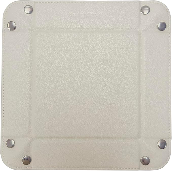 UnionBasic Valet Tray, Jewelry Tray for Rings Watches Earrings, Entryway Catchall Caddy for Coins Keys Change, Nightstand Organizer Bedside Valet Holder, Trays for Electronic Gadgets, Lychee Beige