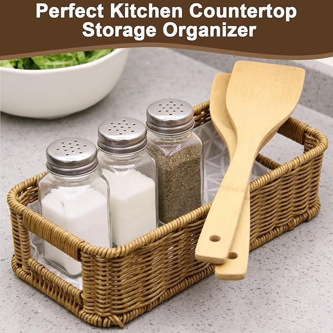 Toilet Paper Storage Basket, Wicker Baskets for Toilet Tank Top, Small Woven Basket Basket Bedroom Kitchen Bathroom Shelf Organizer Decor