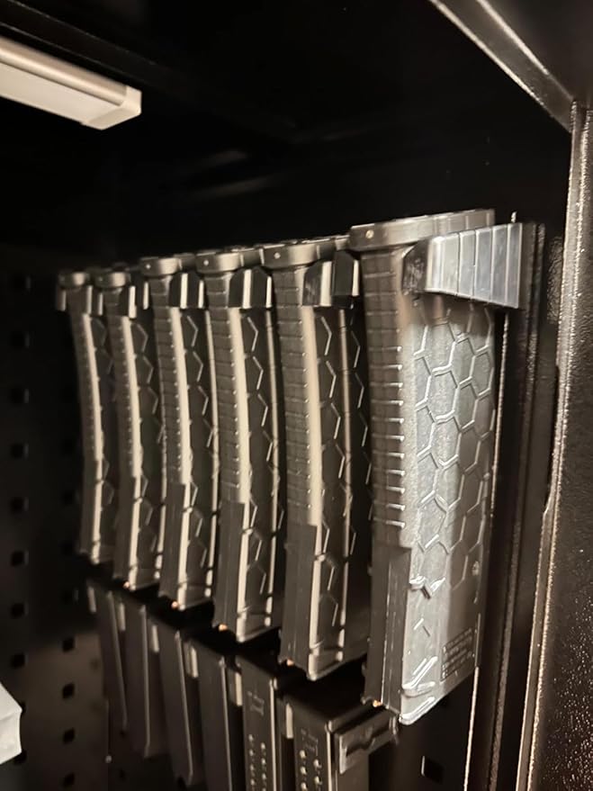 Magnetic ABS 6 Standard AR Rack Wall Mount, AR Mag Holder for 5.56 .223 Magazines, Wall Magazine Display, Magnet AR Mag Storage Organizer