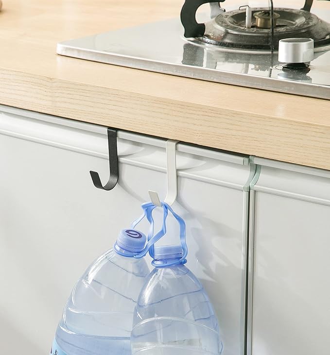 eywlwaar Over The Cabinet Door Single Hooks 10 Pack (10P-Black)