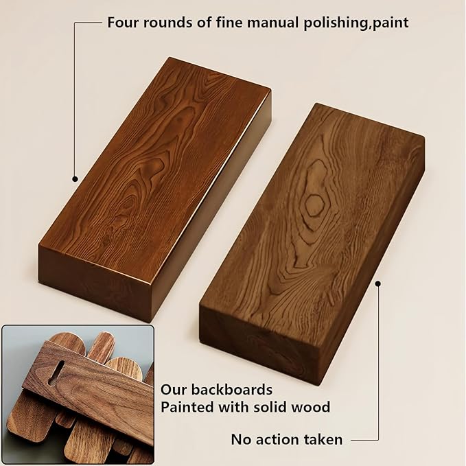 Wall Mounted Coat RackHooks Piano Key Hangers Natural Solid Wood Hanger Non-Woven Fabric Clothes Hangers for Closet, Kitchen, Bedroom, Bathroom, Entryway (Innovate-Walnut, 12 Hooks)