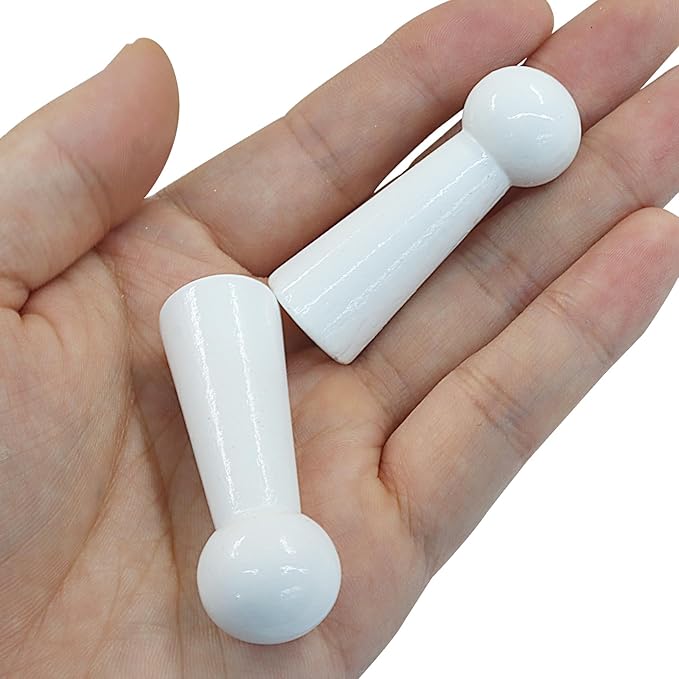 10Pcs Wooden Screw Hooks, Solid Wooden Wall Hooks Screw-On Coat Hooks, DIY Wood Coat Hooks for Hanging Jacket/Towel/Mug/Clothes Crafts(Style-2,White)