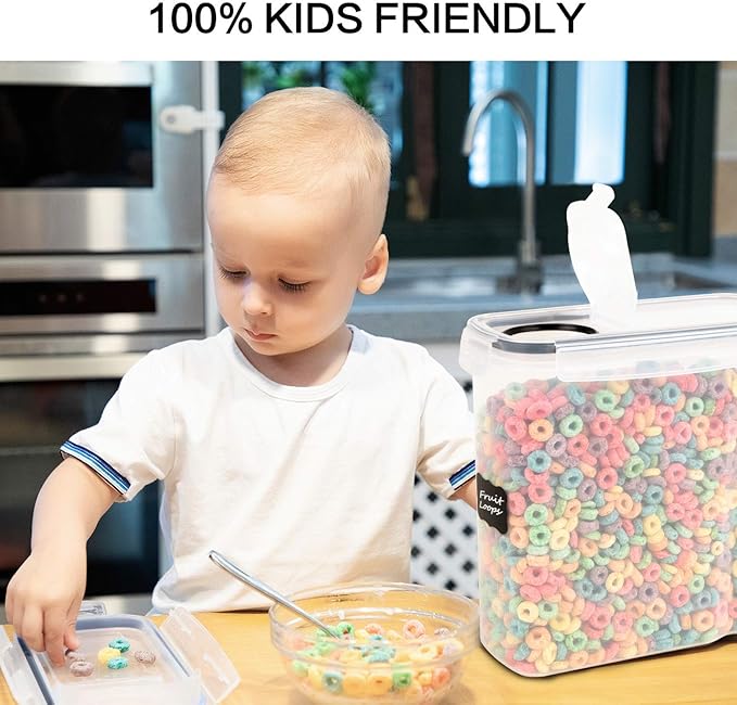 Cereal Containers Storage Set - 4 Piece Airtight Large Food Storage Containers(135.2oz), BPA Free Dispenser Plastic Cereal Storage Containers