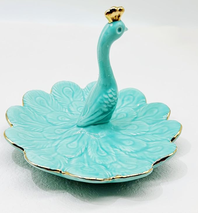 Peacock Hand Ring Holder for Jewelry Unicorn Jewelry Organizer Ceramic Rings Dish Earrings Bedroom Decor Engagement Ring Holder Plate for Women