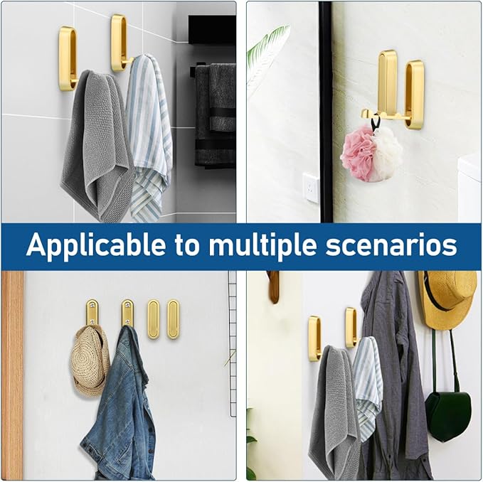 iplusmile 4 Pack Foldable Wall Hooks Zinc Alloy Foldable Coat Hooks Retractable Towel and Backpack Hangers for Bathroom Kitchen Entryway Space Saving Invisible Hooks