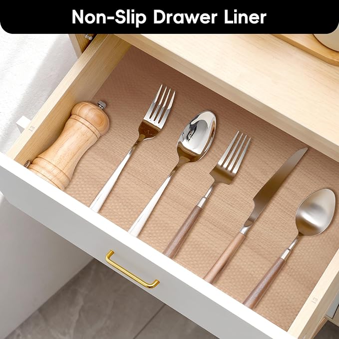 Shelf and Drawer Liner for Kitchen Cabinet,Non Adhesive Durable EVA Shelf Paper, Non Slip Waterproof Decorative Mats for Dresser Cupboard Refrigerator Bathroom Grip Shelves(Clear,20 in X 20 Ft )