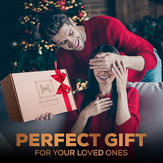 Wooden Gift Boxes - Large Memory Box For Keepsakes, Decorative Boxes With Lids, Wooden Box With Hinged Lid, Black Box, Wood Boxes, Storage Box With Lid, Wooden Storage Box Wood Box With Lid