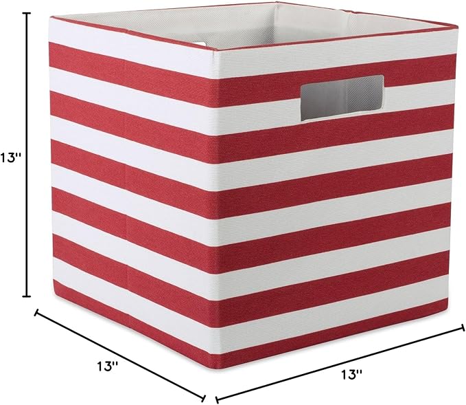 DII Polyester Cube Storage Collection Collapsible Hard Sided Bin, 13x13x13, Rust (Pack of 6)