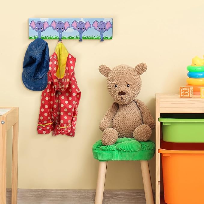 EXCELLO GLOBAL PRODUCTS Children's Coat Hooks (Elephant)