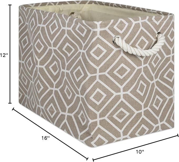 DII Collapsible Polyester Storage Bin, Stained Glass, Stone, Medium Rectangle