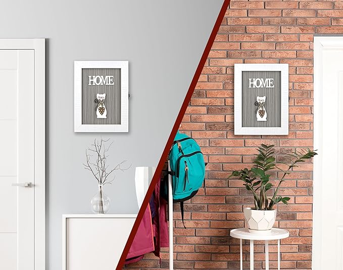 VELISTA Wooden Key Box Wall Mount – Cute and Rustic Decorative Key Cabinet – Premium Cabinet Key Holder with 6-Hooks – Small Key Holder Box - Farmhouse Wall Décor – Vintage Key Rack Cabinet (White)