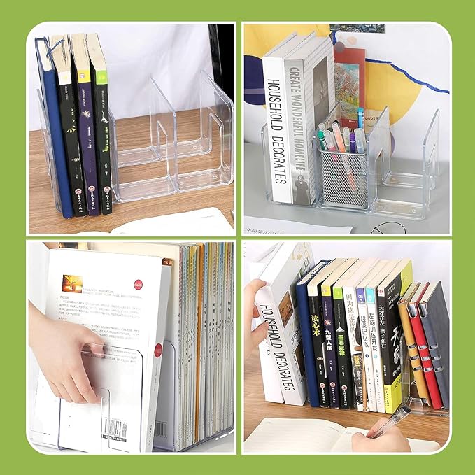 2 Pcs Acrylic Clear Purse Storage Organizers, 4 Sections Dividers in Bedroom Office (bright)