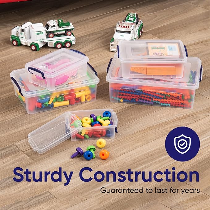 Superio Clear Storage Bins with Lids, 22 Quart BPA Free Plastic Containers, Transparent Boxes for Organizing, Stackable Crates, Organizer Totes for Home, Office, School, and Dorm
