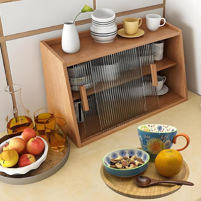 Wood Vanity Tray, Bathroom Counter Solid Bamboo Organizer, Toilet Tank Top Wooden Serving Plate for Dinner Tea Coffee (Natural Bamboo Color, 9.8 x 9.8 inch)