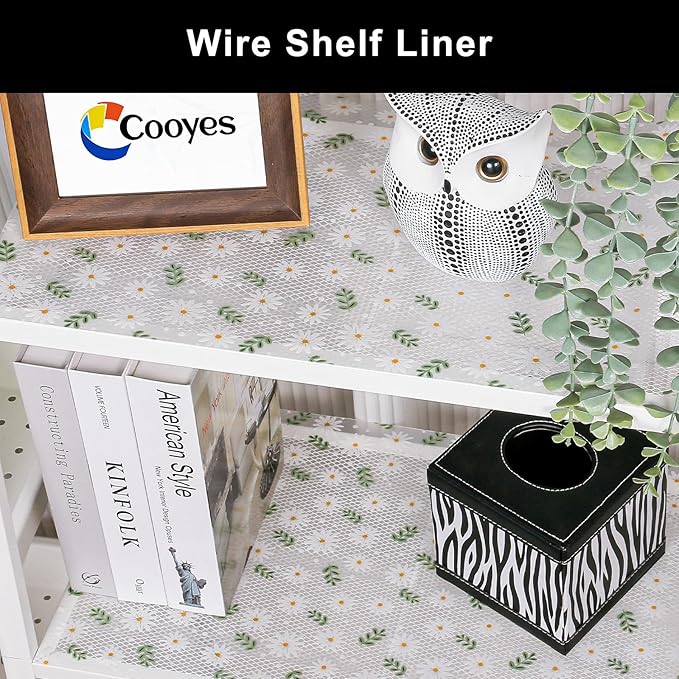 Cooyes Shelf Liner – Premium Non-Adhesive Cabinet & Drawer Liner for Kitchen – Waterproof Shelf Paper with Modern Pattern – Durable EVA Cabinet Mat – Easy to Cut (12" W x 360" L)
