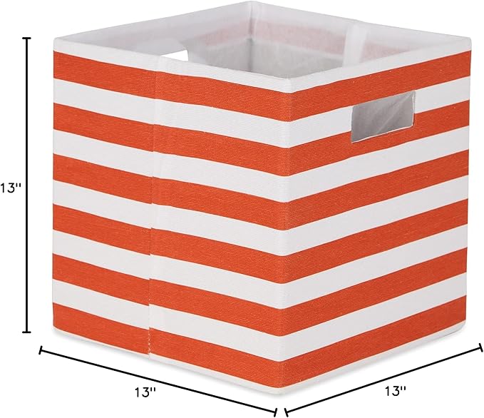 DII Polyester Cube Storage Collection Collapsible Hard Sided Bin, 13x13x13, Spice