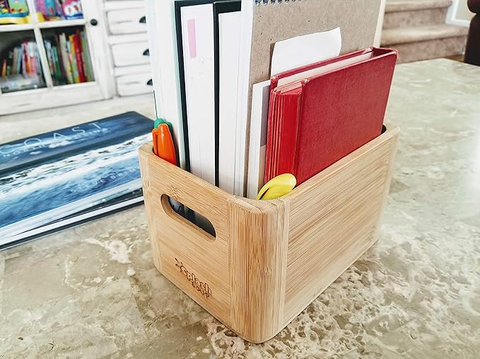 Bamboo Organizer, Bathroom Cosmetic Counter Storage, Picnic Condiment, Kitchen Pantry Box, Grill Utensil Spice Holder
