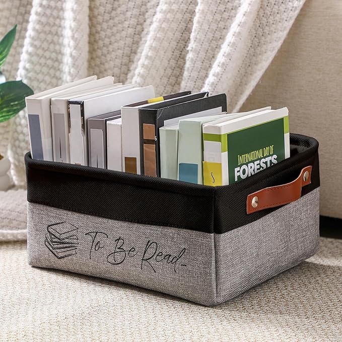 Marsui Book Lover Gifts TBR Book Storage Basket to Be Read List Storage Bin Bookish Accessories Bookworm Gift for Club Members Student Teacher Reading Accessories