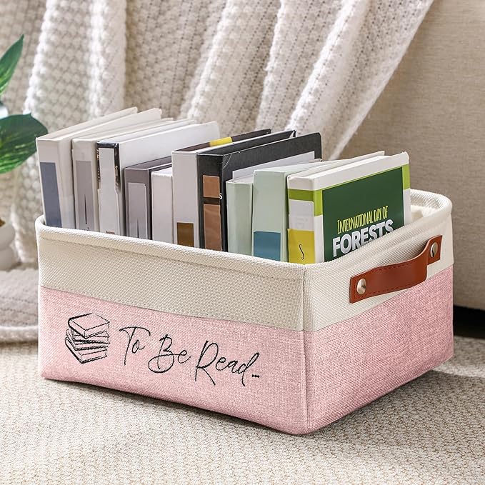 Marsui Book Lover Gifts TBR Book Storage Basket to Be Read List Storage Bin Bookish Accessories Bookworm Gift for Club Members Student Teacher Reading Accessories