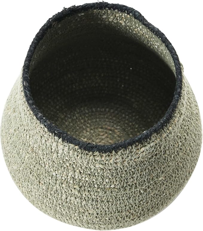 Bloomingville Hand-Woven Seagrass, Grey & Black Basket, AH1801