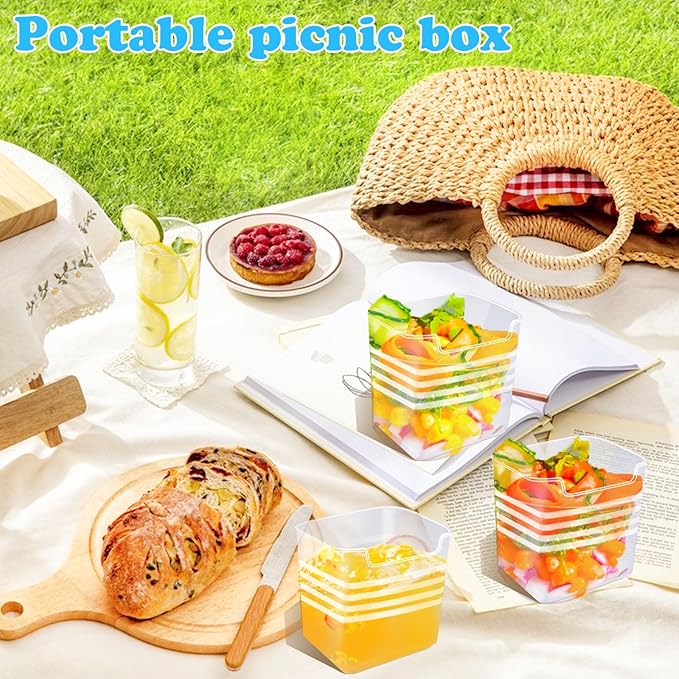 Szsrcywd 6 Pcs Refrigerator Organizer Bins,20oz Clear Plastic Fridge Side Door Storage Box,Stackable Food Fruit,Vegetable,Cereals Containers Set for Pantry Picnic Office Kitchen Organization
