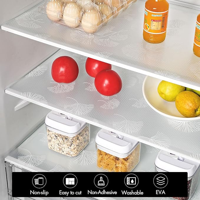 Cooyes Shelf Liner, Non Adhesive Drawer and Cabinet Liner, EVA Washable Oil-Proof Shelf Paper for Kitchen Cabinets, Refrigerator, Storage, Desks with Modern Pattern(23.6" W x 236" L)