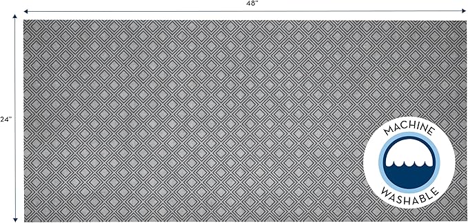 S&T INC. Under Sink Mat, Shelf Liner for Kitchen Cabinet Non-Adhesive, Water-Resistant Drawer or Cabinet Liner, 24 Inches x 48 Inches, Geo, 1 Pack