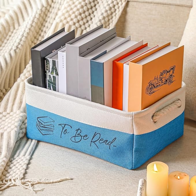 Marsui Book Lover Gifts Tbr Book Storage Basket to Be Read List Storage Bin Bookish Accessories Bookworm Gift for Club Members Student Teacher Reading Accessories