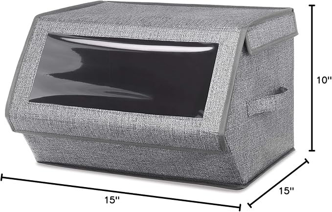 Whitmor Stackable Window Box, Crosshatch Gray (Pack of 6)